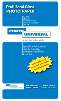 PHOTO UNIVERSAL Prof. Semi Gloss II 40 Bl. A4 260 Gr.