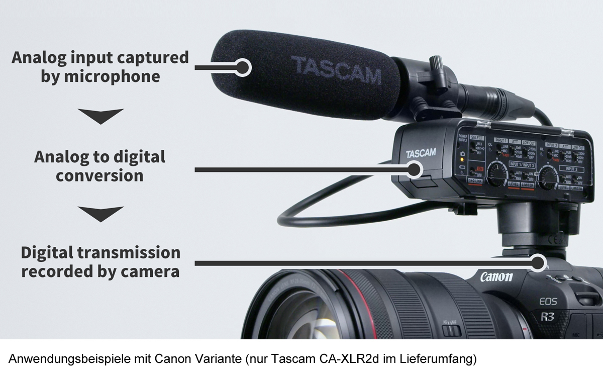 TASCAM Mikrofon Adapter CA-XLR2d