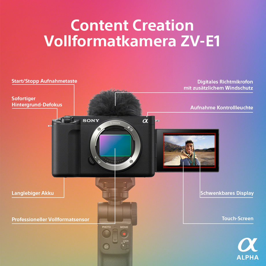 SONY Alpha ZV-E1 Body + ECM-W3