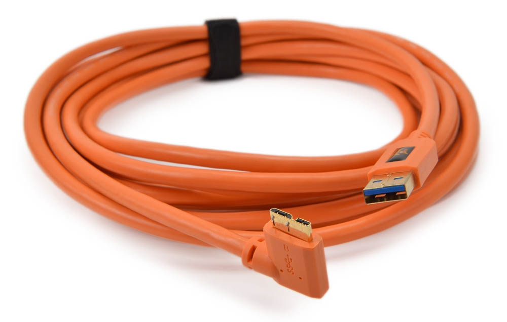 Tether Tools USB 3.0 auf MicroB right angle 4.6m orange
