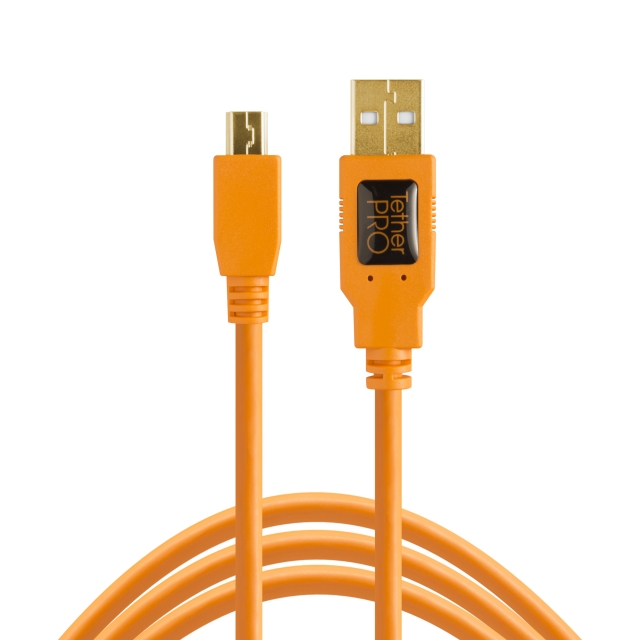 Tether Tools USB 2.0 auf Mini B  5 Pin 4.6m orange