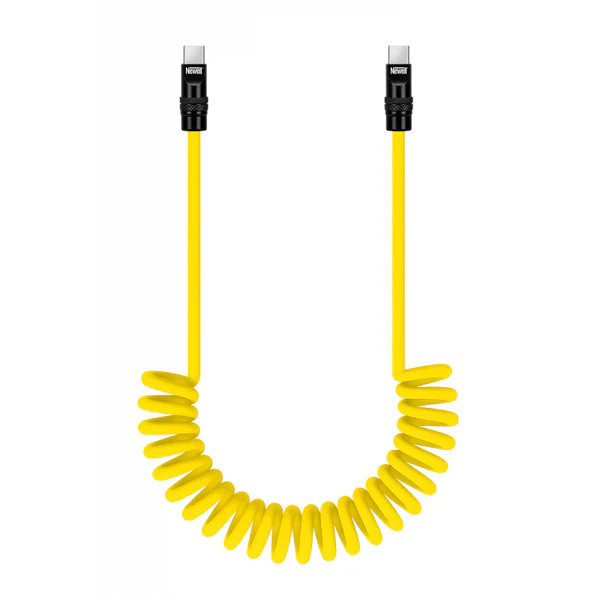 Newell USB-C / USB-C 100W Kabel 1,5m Silikon Spiral gelb