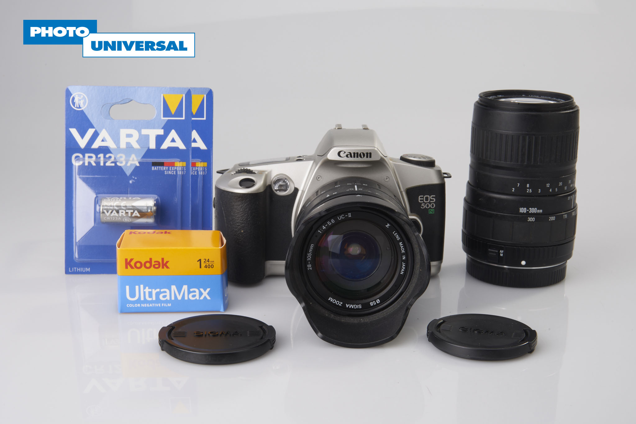 Canon EOS 500n mit Sigma 28-105 und Sigma 100-300 Kamerakit