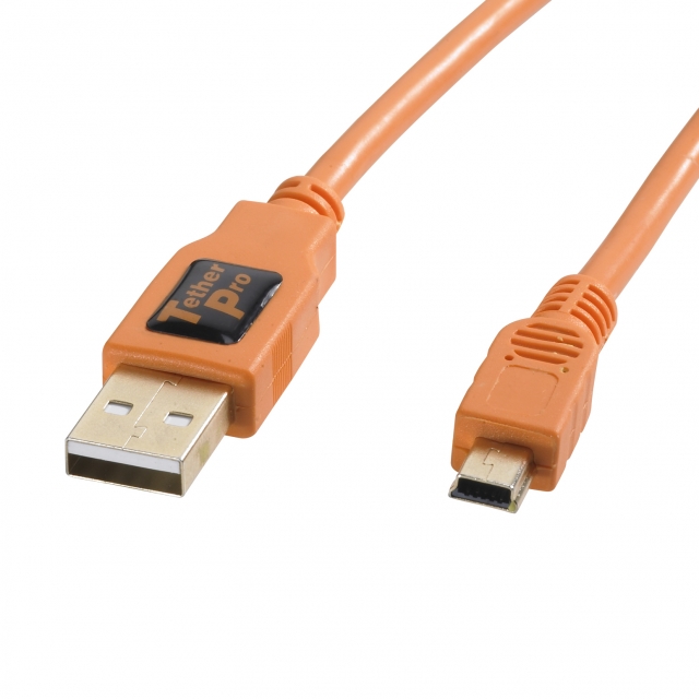 Tether Tools USB2.0 / Mini B  5 Pin 4.6m orange