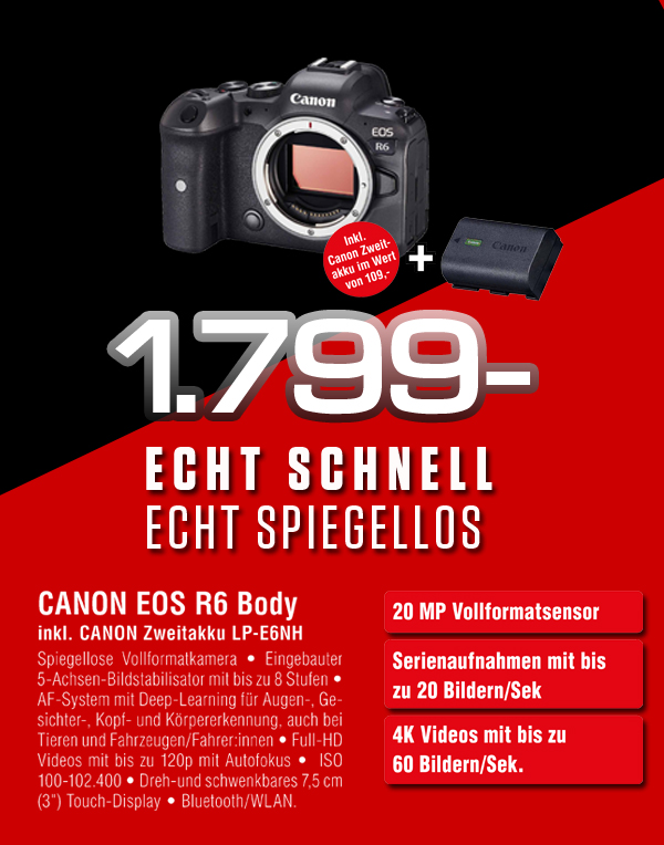 Canon ESO r6 kostenloser Zweitakku 