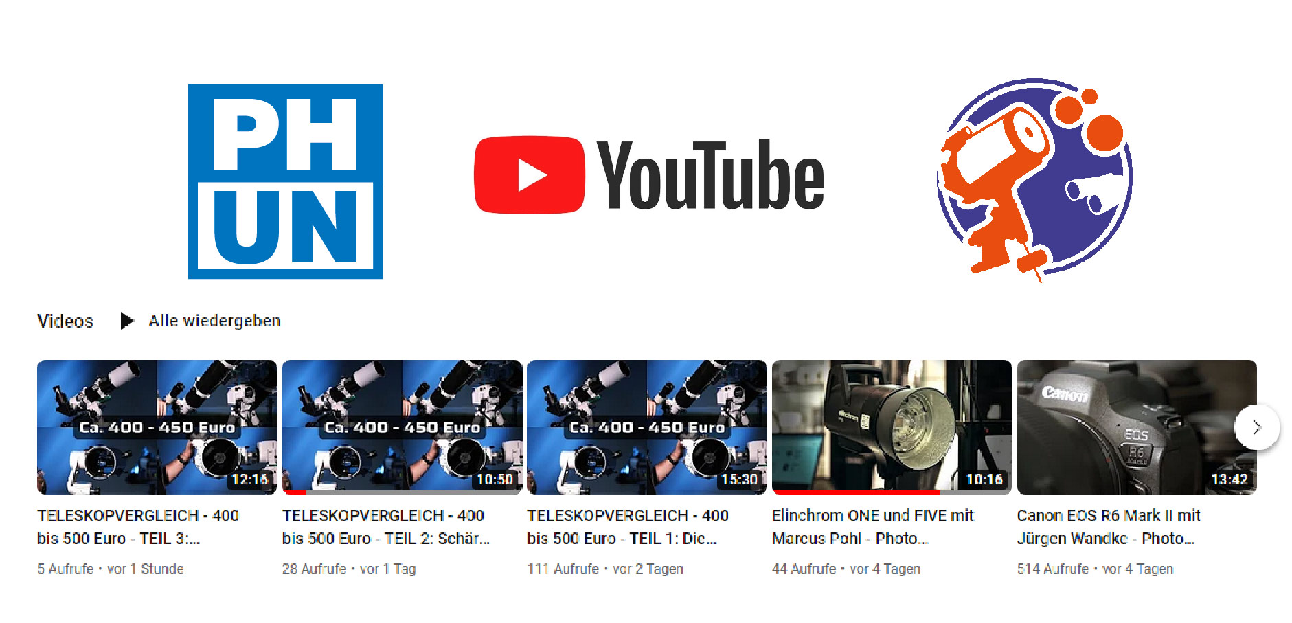 zum PHOTO UNIVERSAL Youtube Kanal
